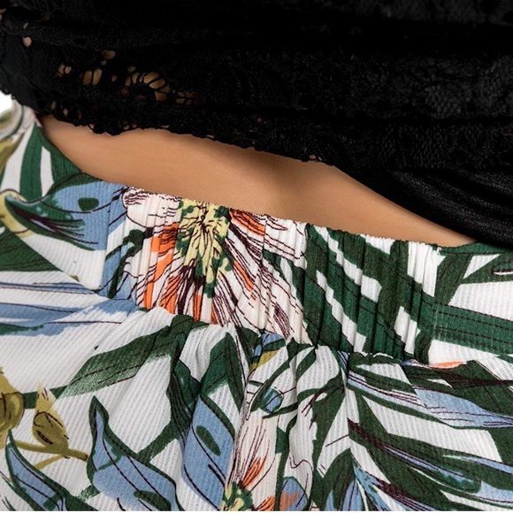 Plus Size Floral Print Below Knee Casual Skirt - Picture 4 of 6